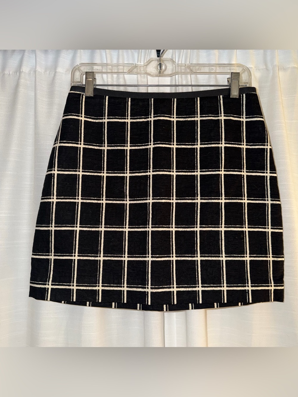 Madewell Black & White Windowpane Mini Skirt - Size 2